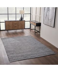 Outdoor Grey Double Stitch Design Rug Large