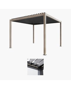 Pavillo Teak 3.5m x 3.5m Pergola, Pavillo LED. Installation Included