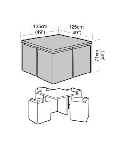 4 Seater Medium Cube Set Weather Cover 125x125x71cm 