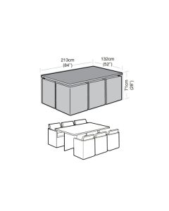 6 Seater Rectangular Cube Set Weather Cover 213x132x71cm