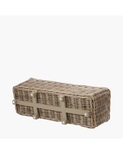 Set of 2 Indoor Outdoor Grey Kubu Rattan Basket Trough Planters