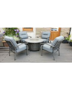 Alabama Round Gas Fire Pit Set