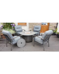 Alabama Round Gas Fire Pit Set
