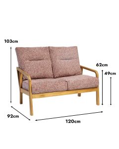 Dubai 2 Seat Sofa Light Oak