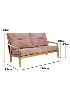 Dubai 3 Seat Sofa Light Oak