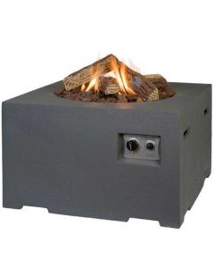 Happy Cocoon Square Gas Fire Pit - Grey