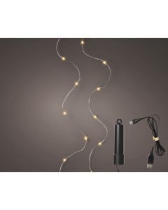 100 LED Outdoor Rechargeable Micro Twinkle Lights Classic Warm White with 8 Functions