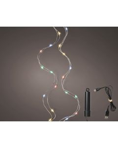 100 LED Outdoor Rechargeable Micro Twinkle Lights Multi Colour with 8 Functions