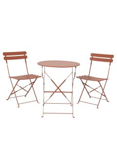 Helsingborg Folding Bistro Set -  Terracotta