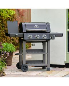 Grillstream Carbon 3 Burner with Side Burner - Black