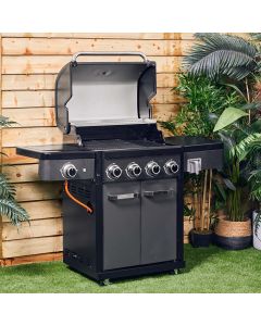 Grillstream Legacy 4 Burner Hybrid with Side Burner - Matt Black