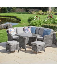 Monte Carlo Compact Corner Lounge Set - Stone