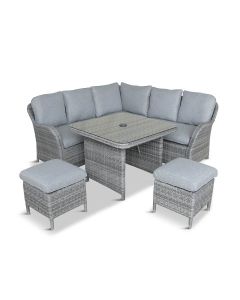 Monte Carlo Compact Corner Lounge Set - Stone