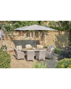 St Tropez Sand 8 Seat Set with 2.0 x 3.0m Parasol