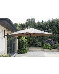 Norfolk  Wall Mounted Cantilever Parasol 200x200cm Square. Mouse Grey Canopy.