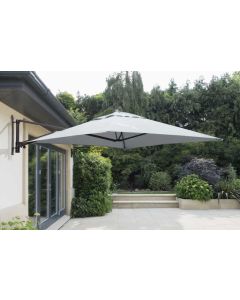 Norfolk  Wall Mounted Cantilever Parasol 200x200cm Square. Mouse Grey Canopy.