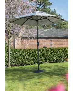 Elizabeth 300cm Round Crank & Tilt Parasol. Mouse Grey Canopy.