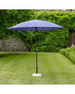 Geisha 250cm Round Crank & Tilt Parasol. Purple Canopy.