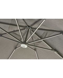 Royce Ambassador 300x300cm Cantilever Parasol with LED Lights. Soft Grey Canopy