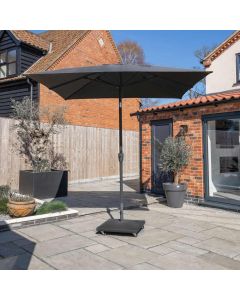 Royce Premium 250x250cm Square Parasol with LED LIghts. Carbon Canopy. Night Cover Included.
