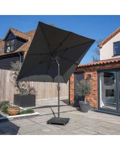 Royce Premium 250x250cm Square Parasol with LED LIghts. Carbon Canopy. Night Cover Included.