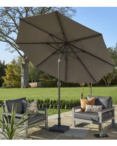 Royce Premium 300cm Round Parasol with LED LIghts. Carbon Canopy. Night Cover Included.