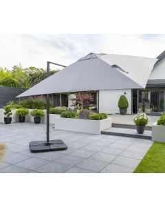 Royce Executive 300x300cm Cantilever Parasol. Soft Grey Canopy.