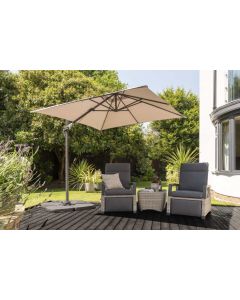 Royce Junior 250x250cm Cantilever Parasol. Taupe Canopy.