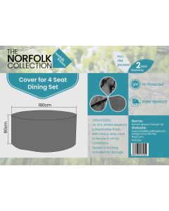 4 Seat Dining Set Weather Cover - D180cm x H80cm