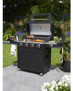 Infinity 4 Burner Gas BBQ with Side Burner, Rotisserie Burner and Accessory Bundle