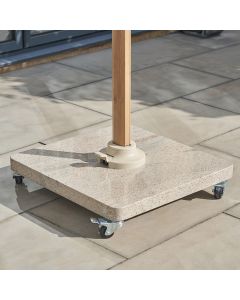 Venezia Sandstone Granite 120KG Rounded Edge Wheeled Parasol Base