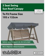 Canopy 193x132cm - Grey for 3 Seat Swing 
