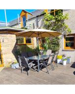 Napoli Reclining 6 Seat Set with FREE Parasol