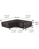 L Shaped Sofa Weather Cover 250x250x78cmH