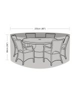 6 Seat Round Patio Suite Weather Cover 225x89cm