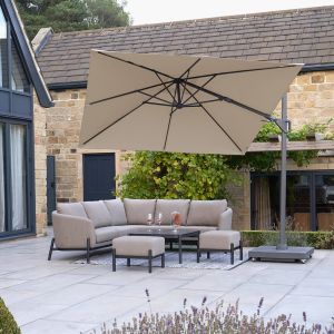 Platinum Voyager T2 Cantilever Parasol 270x270x248cm. Champagne Canopy 