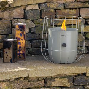 Cosiscoop Basket Gas Fire Lantern - Olive Green