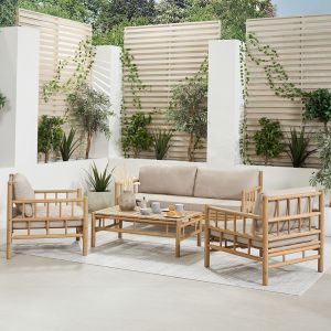 Costa Rica Natural Bamboo Finish Lounge Set