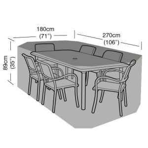 6 Seat Rectangular Suite Weather Cover 270x180x89cm 