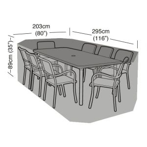 8 Seat Rectangular Suite Weather Cover 295x203x89cm 