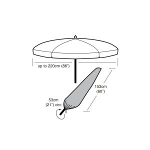 Small Parasol Weather Cover 153x53 circ - Up to 220cm Parasol