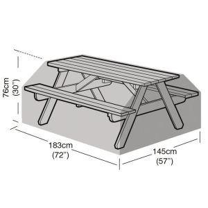 8 Seater Picnic Table Weather Cover 183x145x76cm 