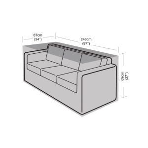 3 Seater Small Sofa Weather Cover 246x87x69cm 