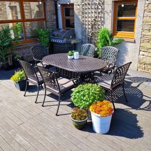 Melville Oval 6 Seat Dining Set - Bronze
