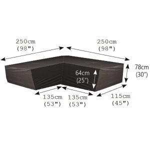 L Shaped Sofa Weather Cover 250x250x78cmH