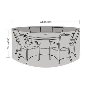 6 Seat Round Patio Suite Weather Cover 225x89cm
