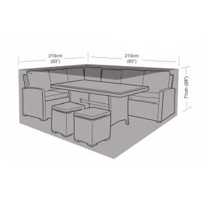 Compact Square Casual Dining Set Weather Cover 210x210x71cm