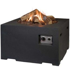 Happy Cocoon Square Gas Fire Pit - Black