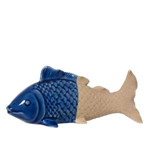 Fish Ornament - Blue Glaze and Sand