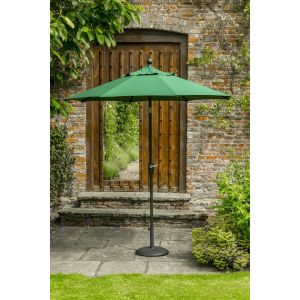 Elizabeth 300cm Round Crank & Tilt Parasol. Forest Green Canopy.
